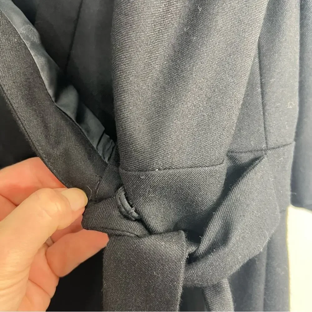 J. Crew Wool Fit and Flare Wrap Style Black Dress Size 6 NWT
